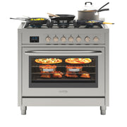 36 in. Stainless Steel Professional Gas range with Legs, KM - FR36GL - SS. - CulinaryProfis