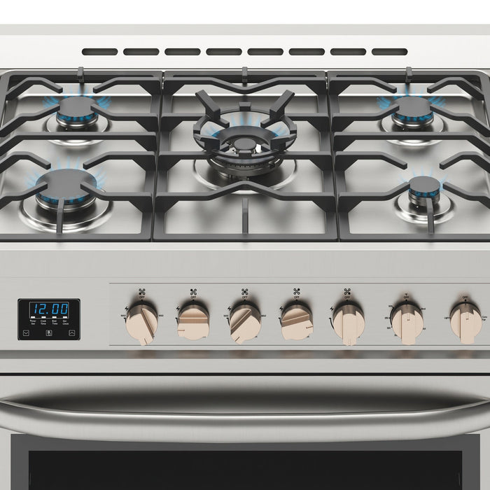 36 in. Stainless Steel Professional Gas range with Legs, KM - FR36GL - SS. - CulinaryProfis