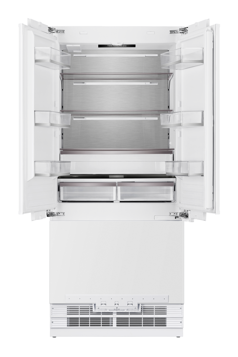 36” French Door Built-In Refrigerator with Freezer, Ice-Maker and Water Dispenser - Panel Ready Induction Hardware