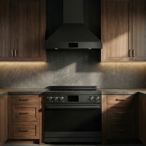 36″ Professional Range Hood – 1000 CFM – Black Stainless Induction Hardware