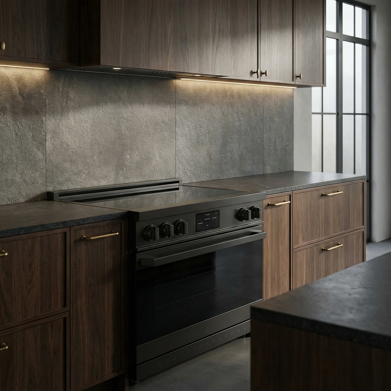 36″ Professional Induction Range – Black Stainless Induction Hardware