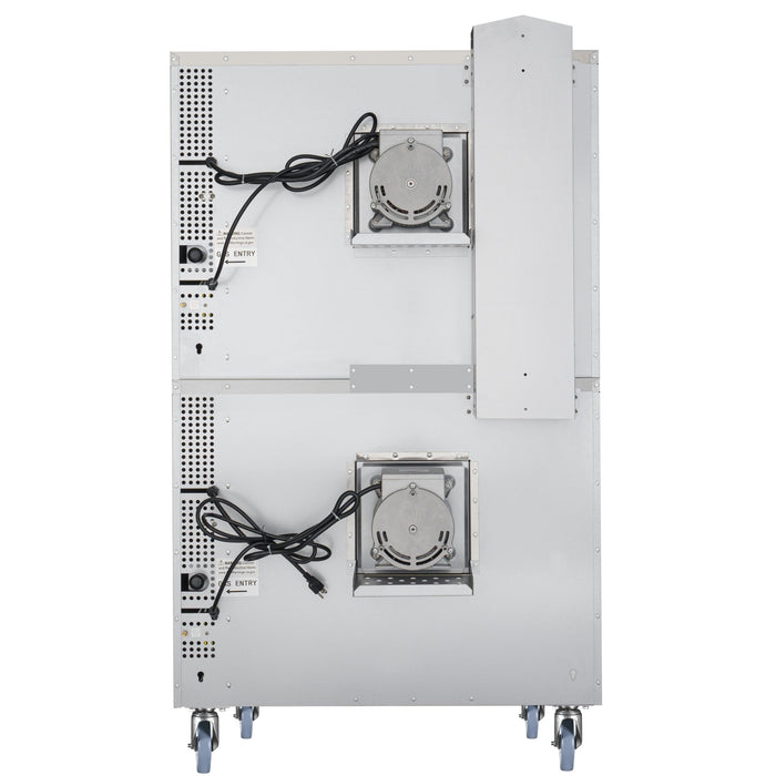 38 in. Full Size Double Commercial LP Convection Oven 108,000 BTU Total with Stacking Kit and Casters (KM - DCCO54 - LPC) - CulinaryProfis
