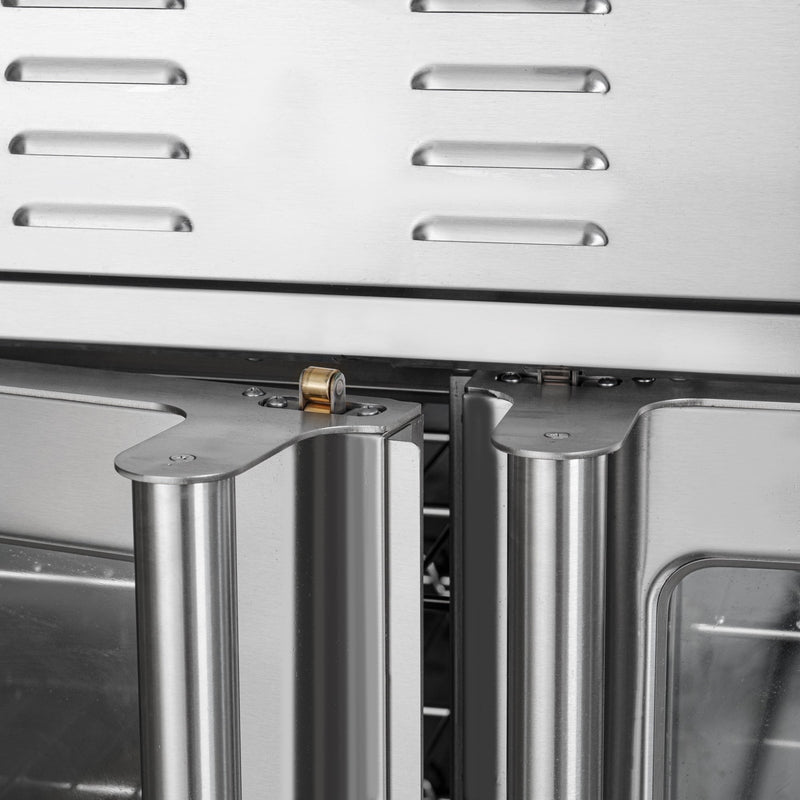 38 in. Full Size Double Commercial LP Convection Oven 108,000 BTU Total with Stacking Kit and Casters (KM - DCCO54 - LPC) - CulinaryProfis