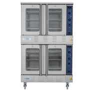 38 in. Full Size Double Commercial Natural Gas Convection Oven 108,000 BTU Total with stacking And Casters (KM - DCCO54 - NGC) - CulinaryProfis