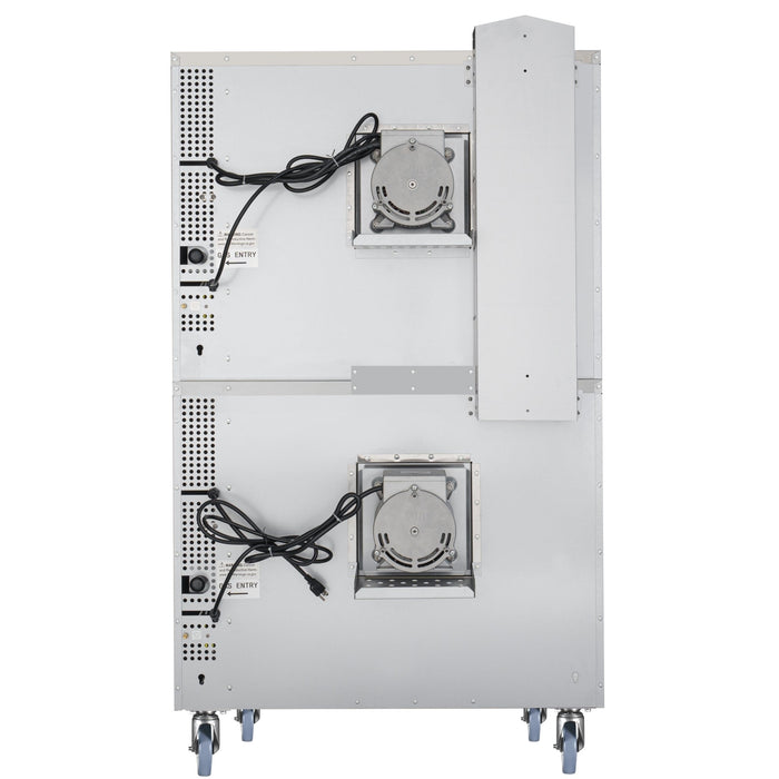 38 in. Full Size Double Commercial Natural Gas Convection Oven 108,000 BTU Total with stacking And Casters (KM - DCCO54 - NGC) - CulinaryProfis