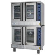 38 in. Full Size Double Commercial Natural Gas Convection Oven 108,000 BTU Total with Stacking Kit (KM - DCCO54 - NG) - CulinaryProfis