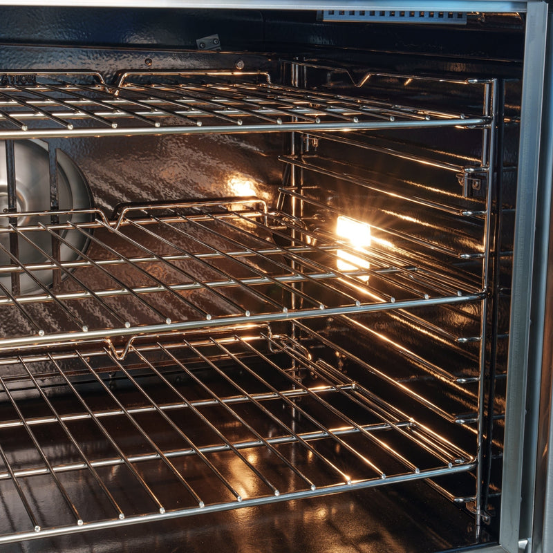 38 in. Full Size Double Commercial Natural Gas Convection Oven 108,000 BTU Total with Stacking Kit (KM - DCCO54 - NG) - CulinaryProfis