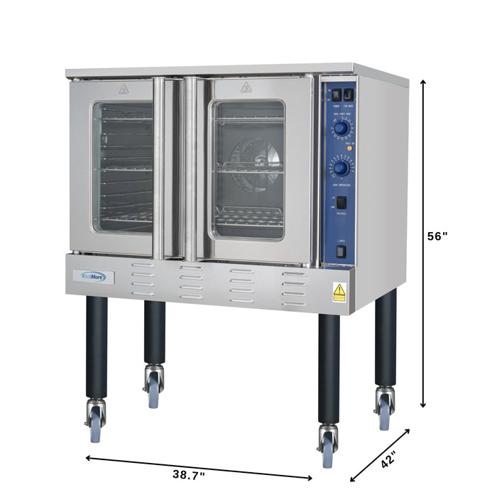 38 in. Full Size Single Deck Commercial LP Convection Oven 54,000 BTU With Casters (KM - CCO54 - LPC) - CulinaryProfis