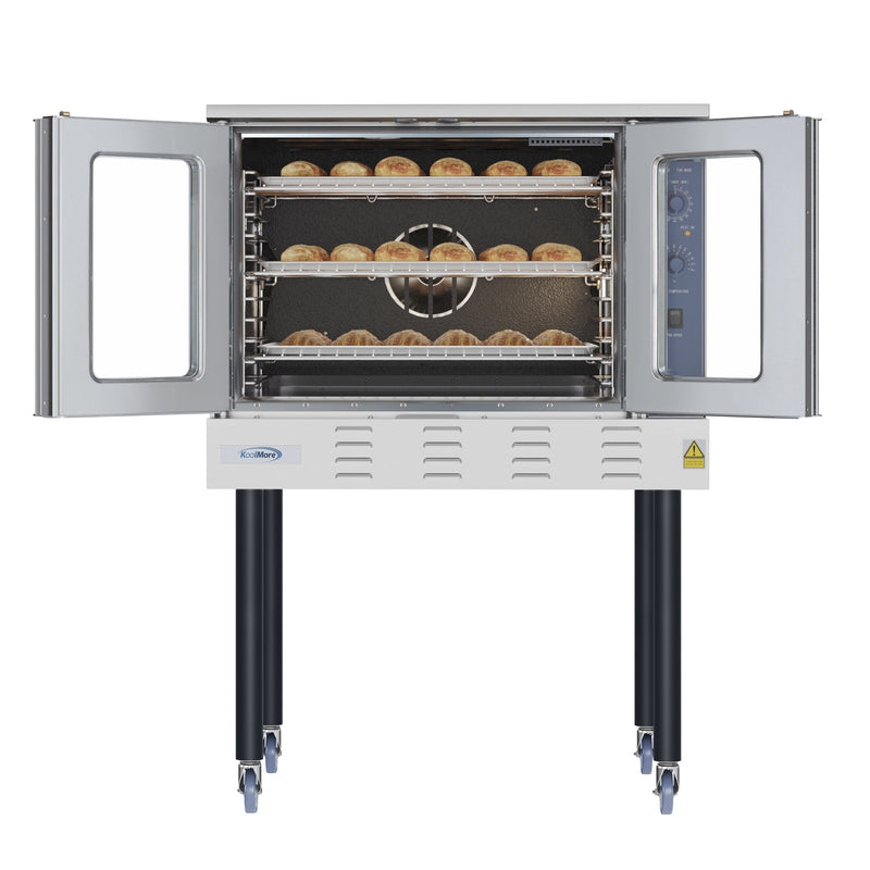 38 in. Full Size Single Deck Commercial LP Convection Oven 54,000 BTU With Casters (KM - CCO54 - LPC) - CulinaryProfis