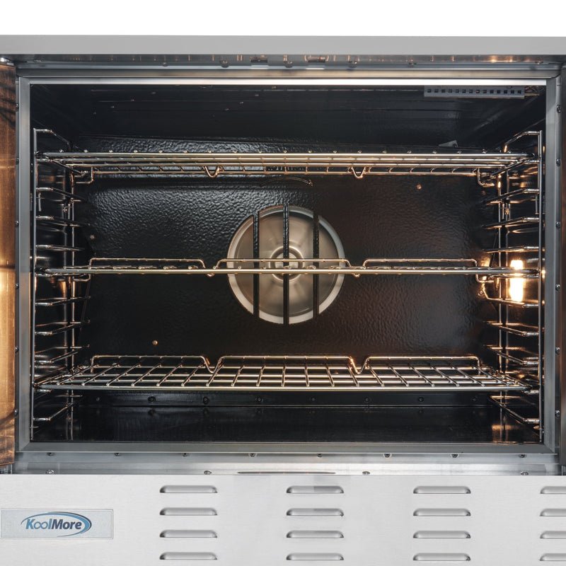 38 in. Full Size Single Deck Commercial LP Convection Oven 54,000 BTU With Casters (KM - CCO54 - LPC) - CulinaryProfis