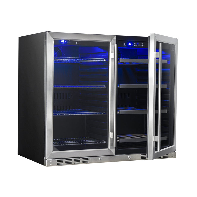 39 Inch Under Counter Wine And Beer Fridge Combo KingsBottle.com