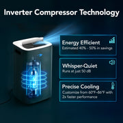 Whynter ARC-1280MX 13,000 BTU Dual Hose Inverter Portable Air Conditioner with Dehumidifier, WiFi, Remote Control – Cools Up to 500 sq. ft. (Black) Whynter