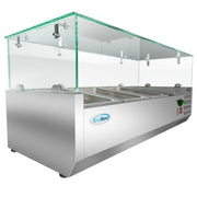 40 in. Three Pan Refrigerated Countertop Condiment Prep Station - SCDC - 3P - SSL - CulinaryProfis