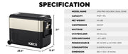 JP50 Pro Dual Zone Wheeled Car Fridge With Cover | ICECO | 50 LT Inca Overland Outfitters