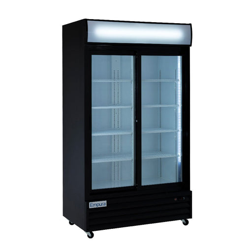 44" Black Sliding Commercial Glass Door Merchandiser Refrigerator - 35 cu ft - CulinaryProfis