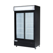 44" Black Sliding Commercial Glass Door Merchandiser Refrigerator - 35 cu ft - CulinaryProfis