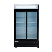 44" Black Sliding Commercial Glass Door Merchandiser Refrigerator - 35 cu ft - CulinaryProfis