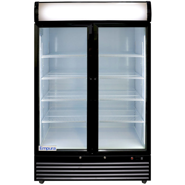 44" Black Swing Commercial Glass Door Merchandiser Refrigerator - 35 cu ft - CulinaryProfis