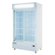 44" White Sliding Commercial Glass Door Merchandiser Refrigerator - 35 cu ft - CulinaryProfis