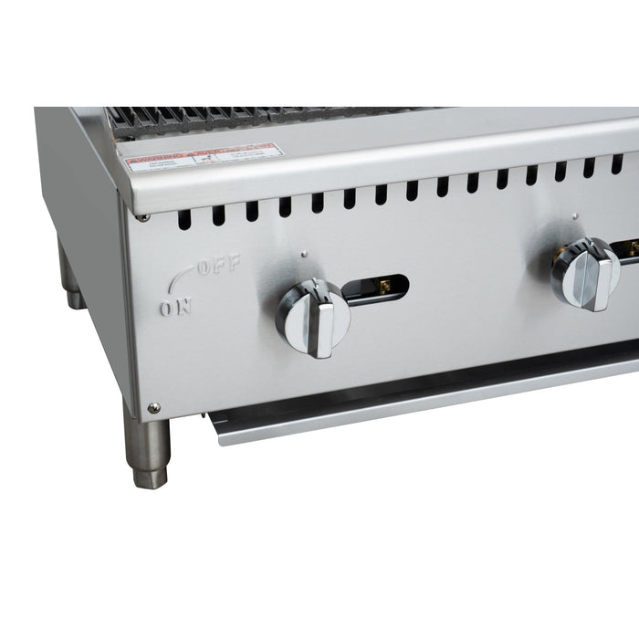 48 in. Commercial 4 - Burner Natural Gas Charbroiler with 120,000 BTU in Stainless - Steel KM - GCB4 - 48M) - CulinaryProfis