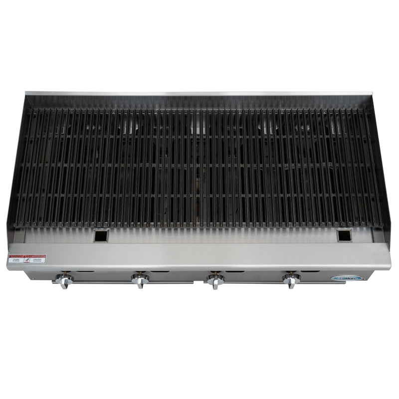 48 in. Commercial 4 - Burner Natural Gas Charbroiler with 120,000 BTU in Stainless - Steel KM - GCB4 - 48M) - CulinaryProfis