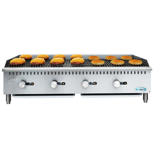 48 in. Commercial 4 - Burner Natural Gas Charbroiler with 120,000 BTU in Stainless - Steel KM - GCB4 - 48M) - CulinaryProfis