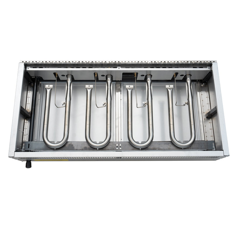 48 in. Commercial 4 - Burner Natural Gas Charbroiler with 120,000 BTU in Stainless - Steel KM - GCB4 - 48M) - CulinaryProfis
