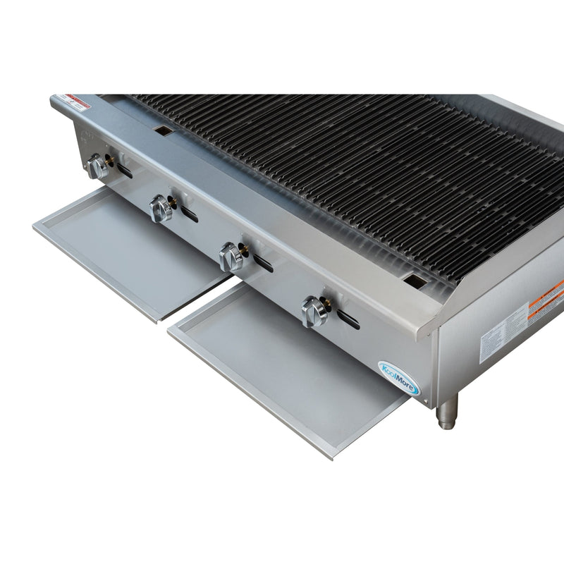 48 in. Commercial 4 - Burner Natural Gas Charbroiler with 120,000 BTU in Stainless - Steel KM - GCB4 - 48M) - CulinaryProfis