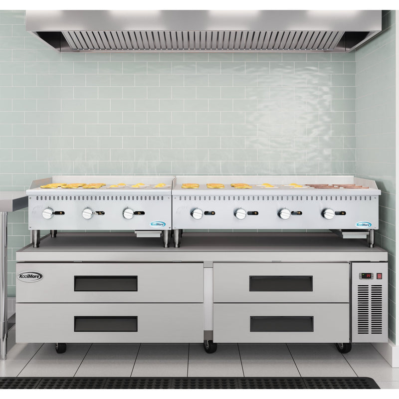 48 in. Natural Gas 4 - Burner Griddle with 120,000 BTUs in Stainless - Steel (KM - GG4 - 48M) - CulinaryProfis