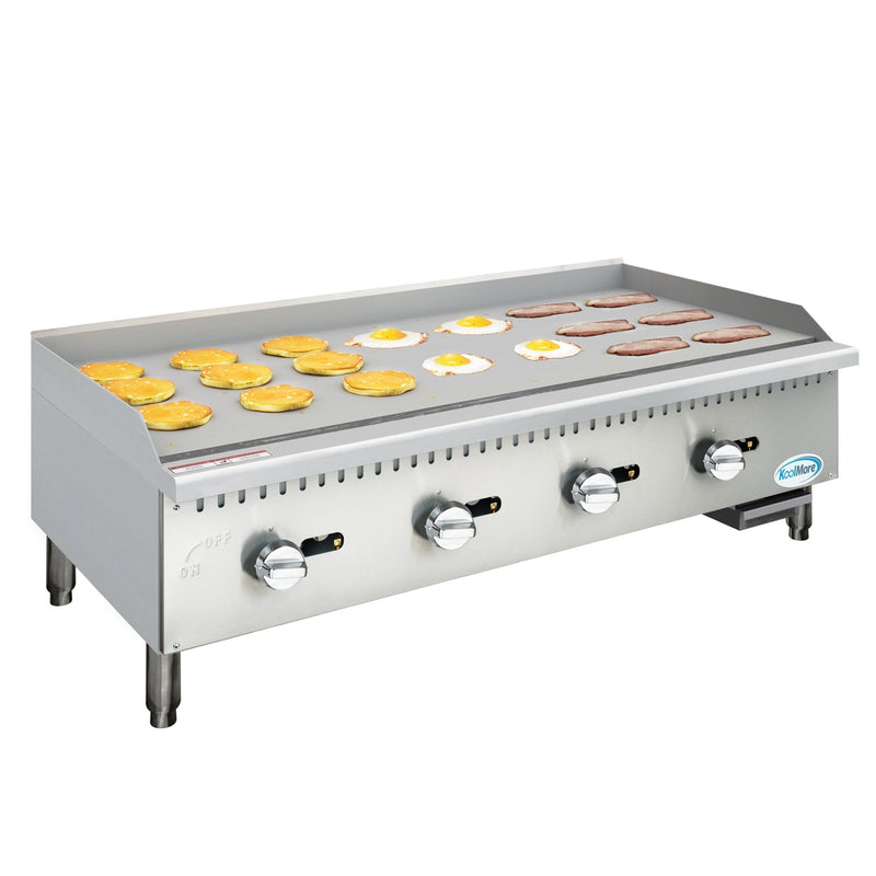 48 in. Natural Gas 4 - Burner Griddle with 120,000 BTUs in Stainless - Steel (KM - GG4 - 48M) - CulinaryProfis