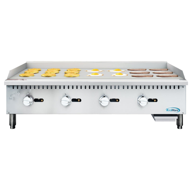 48 in. Natural Gas 4 - Burner Griddle with 120,000 BTUs in Stainless - Steel (KM - GG4 - 48M) - CulinaryProfis
