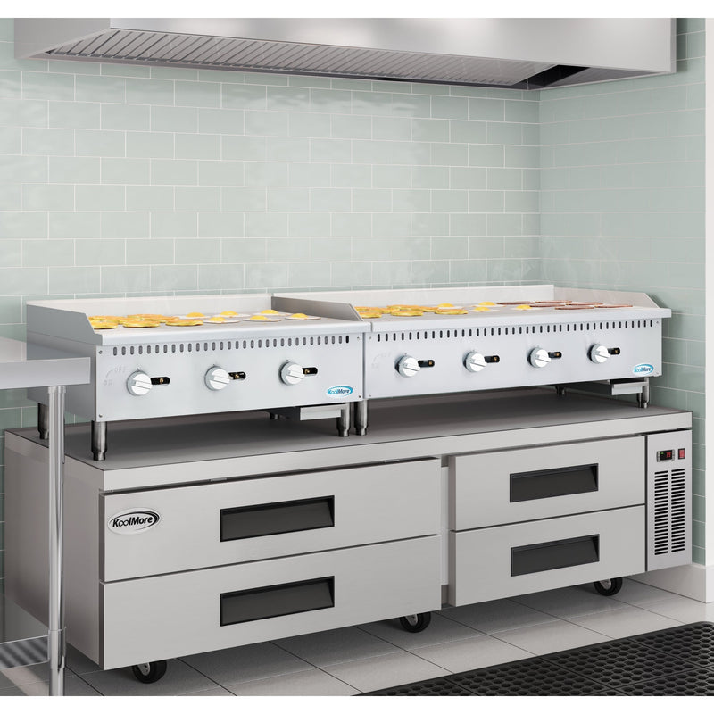 48 in. Natural Gas 4 - Burner Griddle with 120,000 BTUs in Stainless - Steel (KM - GG4 - 48M) - CulinaryProfis