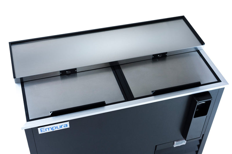 49" Powder Coated Black Stainless Steel Commercial Horizontal Bottle Cooler - CulinaryProfis