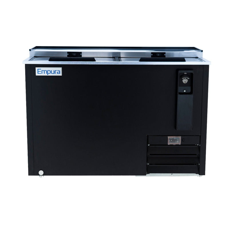 49" Powder Coated Black Stainless Steel Commercial Horizontal Bottle Cooler - CulinaryProfis