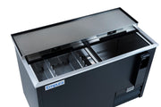 49" Powder Coated Black Stainless Steel Commercial Horizontal Bottle Cooler - CulinaryProfis