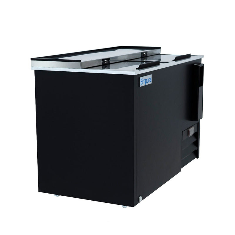 49" Powder Coated Black Stainless Steel Commercial Horizontal Bottle Cooler - CulinaryProfis