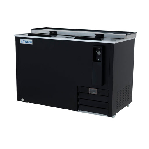 49" Powder Coated Black Stainless Steel Commercial Horizontal Bottle Cooler - CulinaryProfis