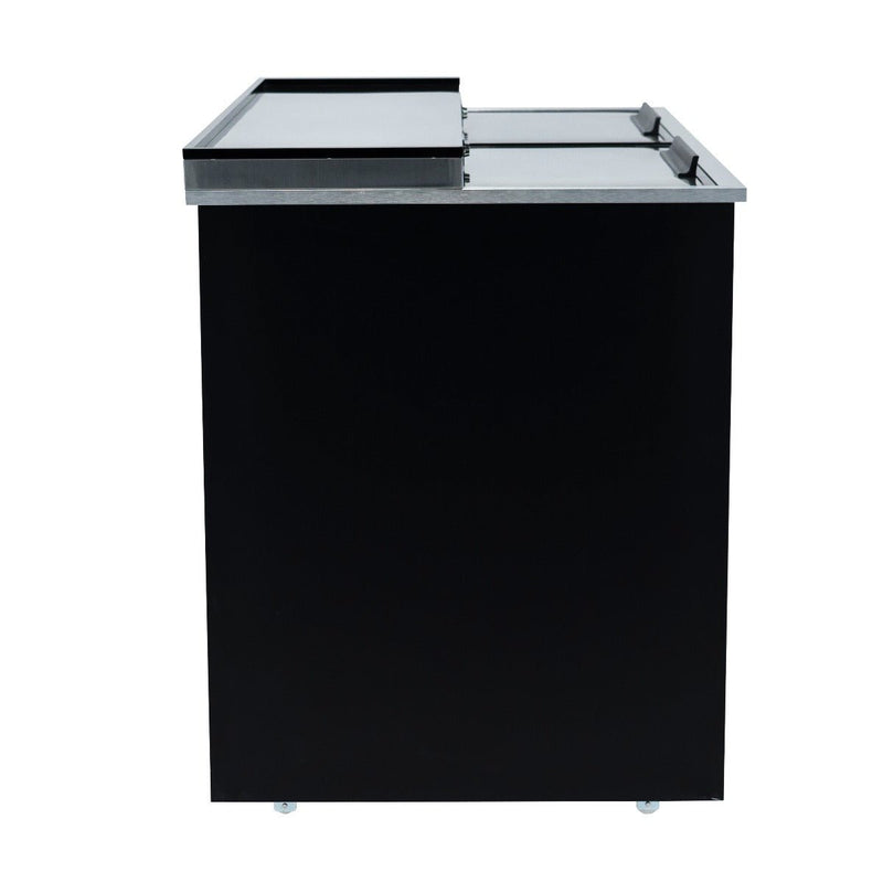 49" Powder Coated Black Stainless Steel Commercial Horizontal Bottle Cooler - CulinaryProfis