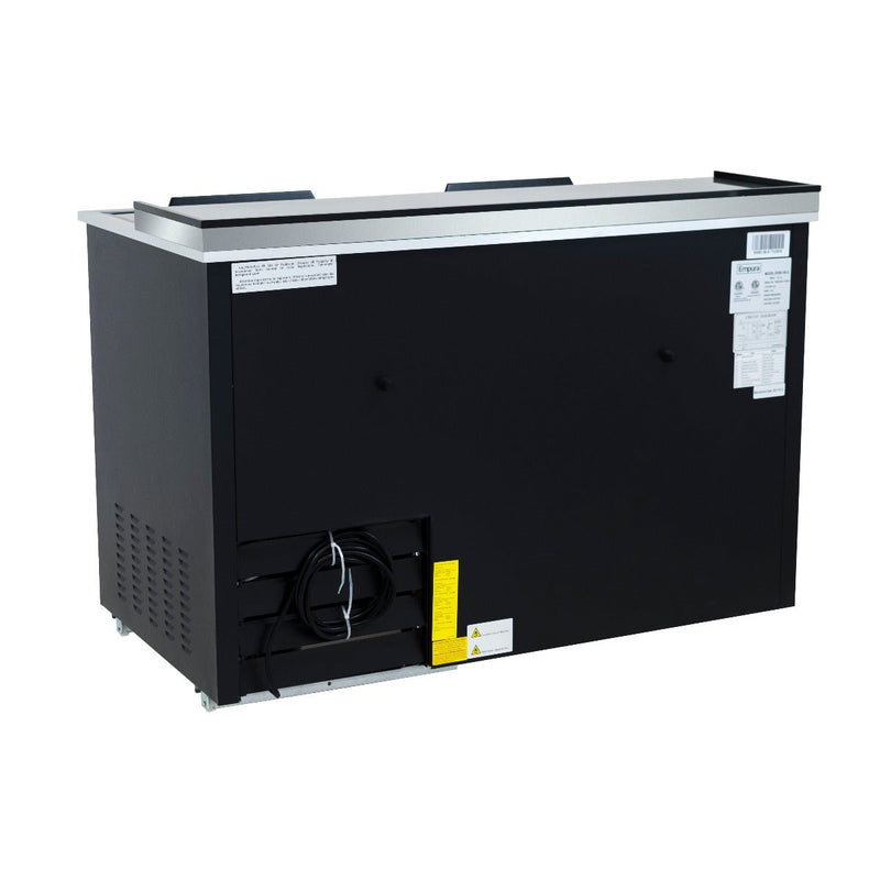 49" Powder Coated Black Stainless Steel Commercial Horizontal Bottle Cooler - CulinaryProfis