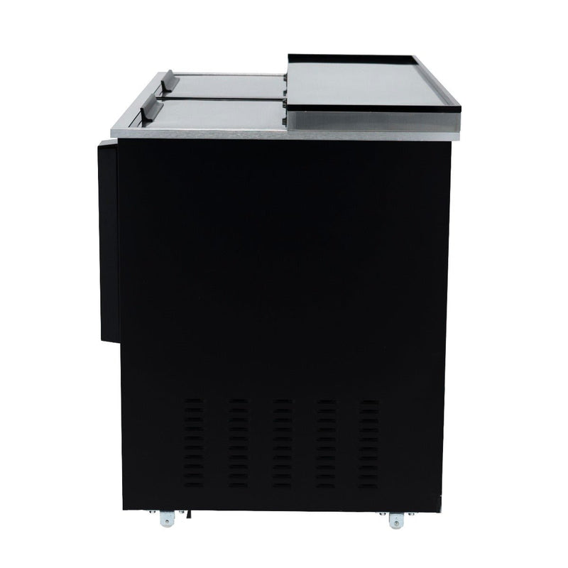 49" Powder Coated Black Stainless Steel Commercial Horizontal Bottle Cooler - CulinaryProfis