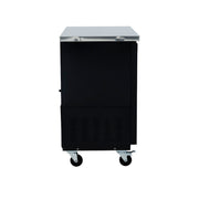 49" x 24" Swing Glass Door Powder Coated Black Stainless Steel Commercial Back Bar Refrigerator - CulinaryProfis
