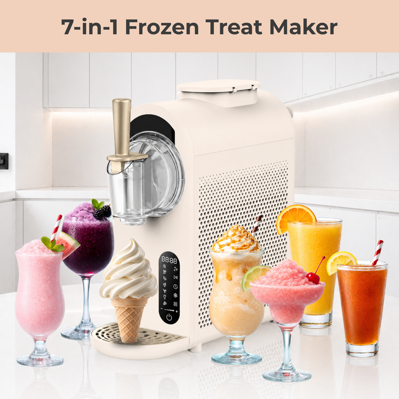 Whynter ICS-167-GW 7-in-1 Soft Serve Ice Cream & Slushy Maker | 1.6 Qt Built-in Compressor, 5 Firmness Levels, Touch Control Whynter
