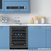 Reserva Series 50 Bottle Dual Zone Undercounter Wine Cooler Refrigerator with Black Stainless Steel Door - Right Hinge Allavino