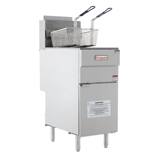 50 lb. Liquid Propane Commercial Stainless Steel Floor Fryer - 120,000 BTU - CulinaryProfis