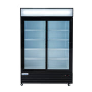 52" Black Sliding Commercial Glass Door Merchandiser Refrigerator - 42 cu ft - CulinaryProfis