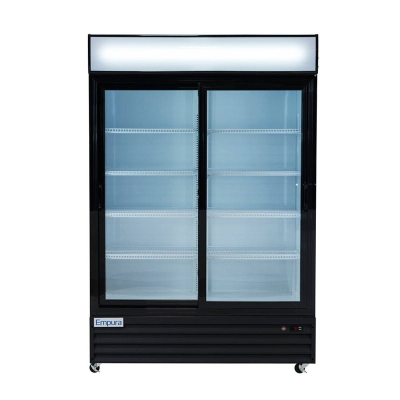 52" Black Sliding Commercial Glass Door Merchandiser Refrigerator - 42 cu ft - CulinaryProfis