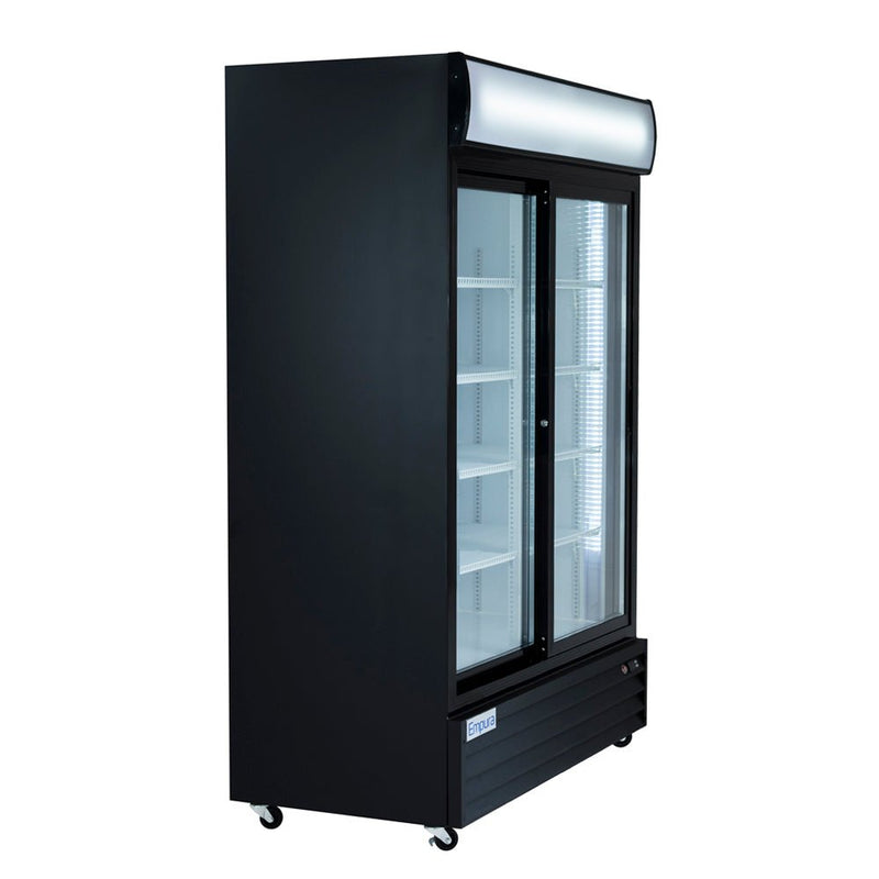 52" Black Sliding Commercial Glass Door Merchandiser Refrigerator - 42 cu ft - CulinaryProfis