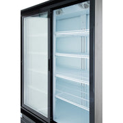 52" Black Sliding Commercial Glass Door Merchandiser Refrigerator - 48 cu ft - CulinaryProfis
