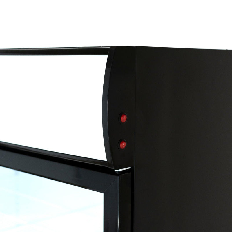 52" Black Swing Commercial Glass Door Merchandiser Refrigerator - 48 cu ft - CulinaryProfis