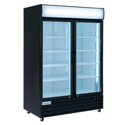 52" Black Swing Commercial Glass Door Merchandiser Refrigerator - 48 cu ft - CulinaryProfis